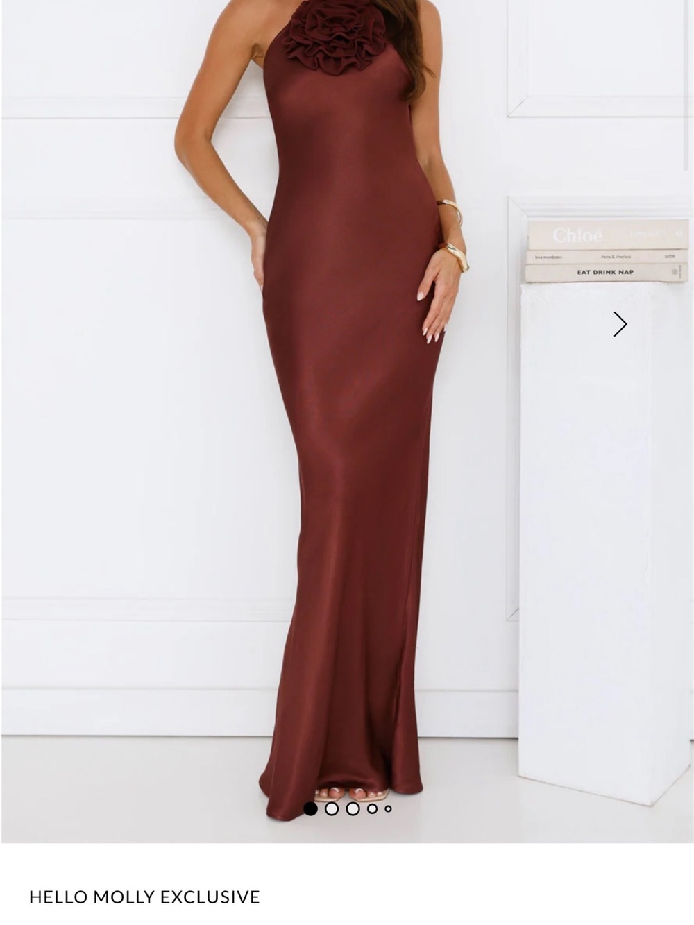 Hello Molly PIAZZA NIGHTS SATIN MAXI DRESS CHOCOLATE